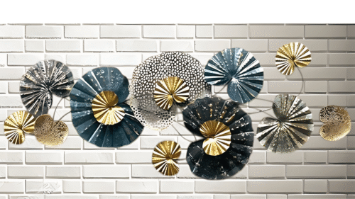 Blue & Gold Floral Harmony - Image 3