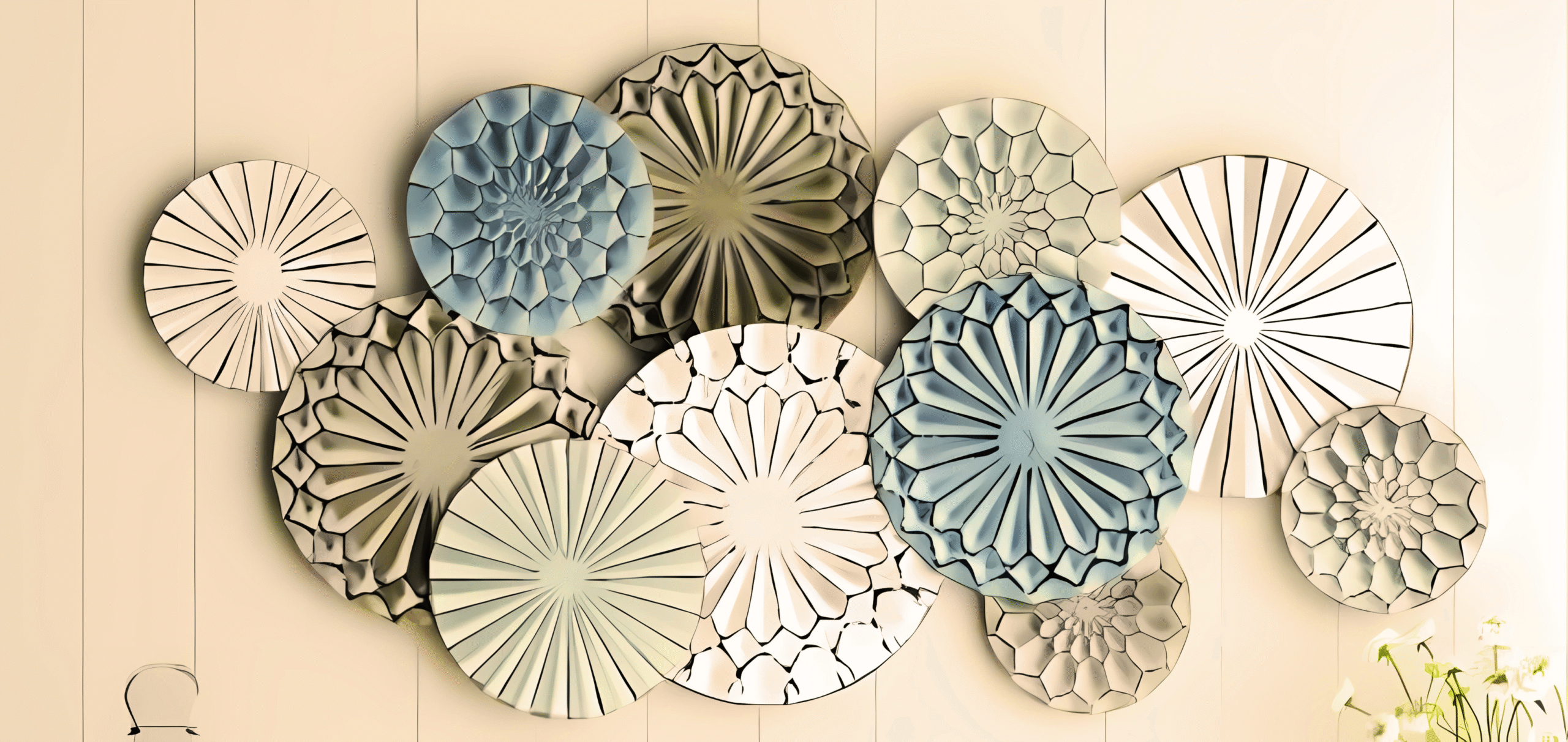 Verdant Wall Art Blue and White Decor - Image 3