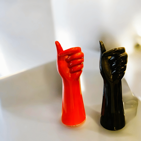 Flower Hand Vase _ Black and Red