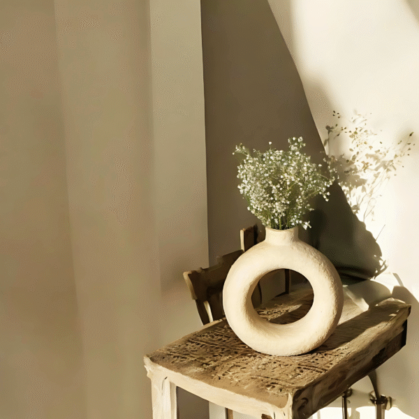 White Ring Vase