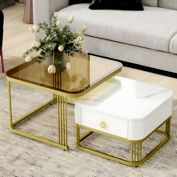 Designer Modern Centre Table with Drawer Powder Coated