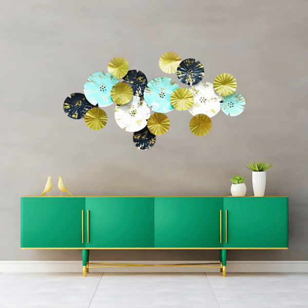 Opulent Metal Flower Plate Wall Decor