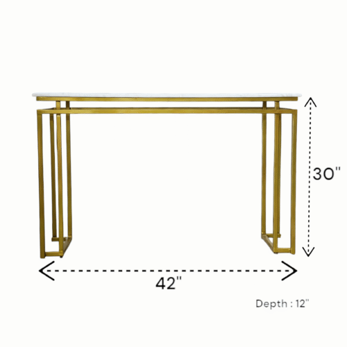 Gold and White Accent Console Table Powder Coated - Image 2