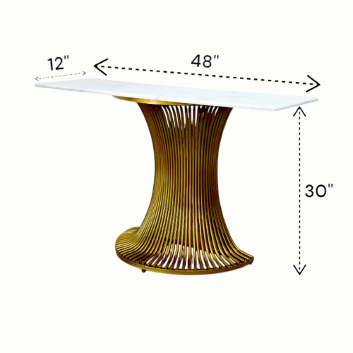 Timeless Marble Console Table Powder Coated - Image 2