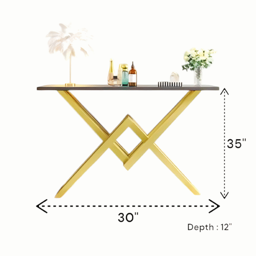 Glamour Gold Leg Console Table Powder Coated - Image 2