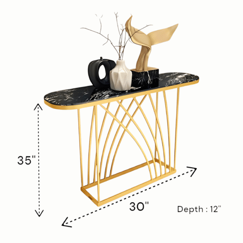 Golden Horizon Metal Console Table Powder Coated - Image 2
