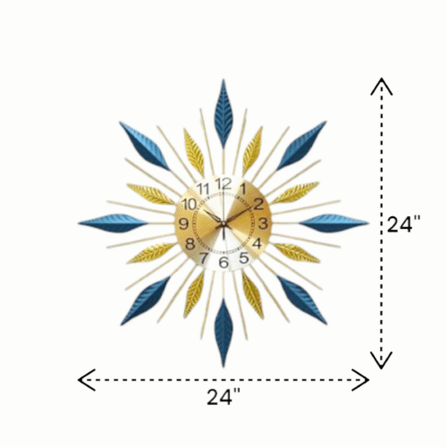 Celestial Gold and Blue Wall Clock - Image 2