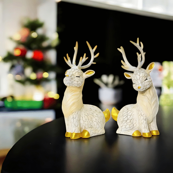 Elegant Duo_ Stag Centerpiece