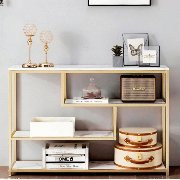 Designer Console Table with Storage Powder Coated
