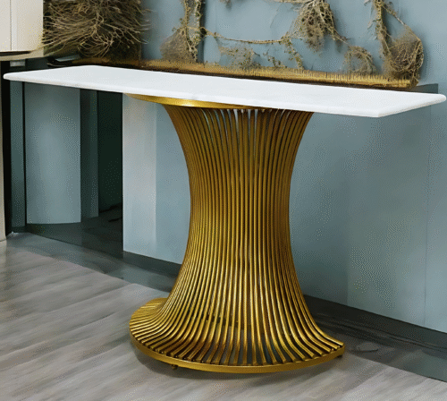 Timeless Marble Console Table Powder Coated