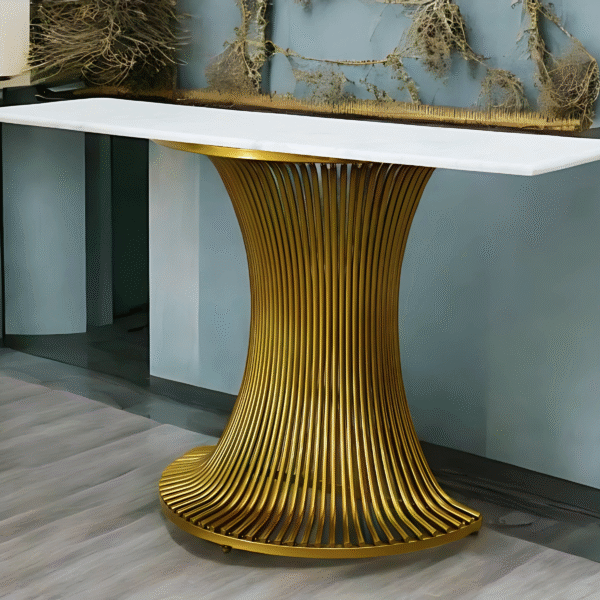 Timeless Marble Console Table Powder Coated