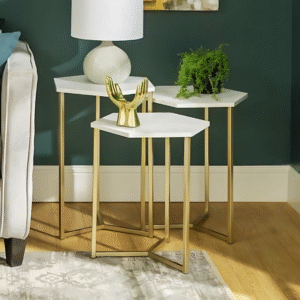 Trio of Elegance Corner- Side Tables Powder Coated