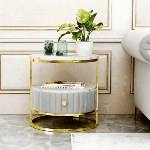 Stone Top Bed Side Storage Table Powder Coated and Duco Painted Drawers
