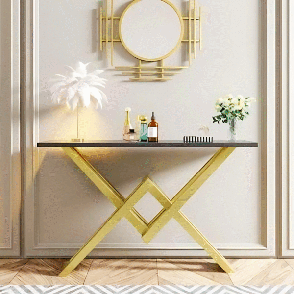 Glamour Gold Leg Console Table Powder Coated