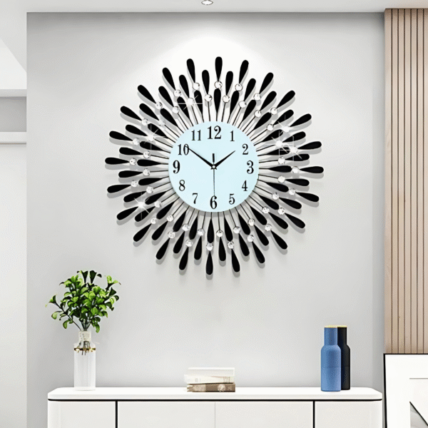 Black Blossom of Time - Wall Clock